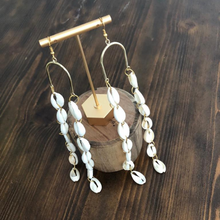 Load image into Gallery viewer, Cowrie Shell arch earrings by Crowned by Jelani