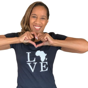 Love Africa tshirt | Crowned by Jelani tee ladies and unisex sizes