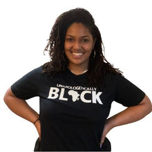 Load image into Gallery viewer, Unapologetically Black tshirt | Crowned by Jelani tee ladies and unisex sizes
