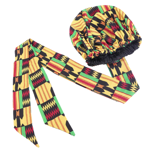 Ayanna African print satin lined bonnet 