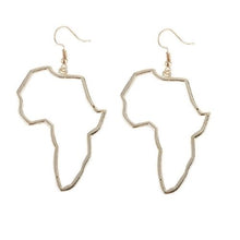 Load image into Gallery viewer, Africa Map fashion earrings, gold