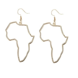 Africa Map fashion earrings, gold