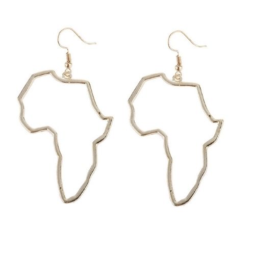 Africa Map fashion earrings, gold