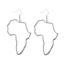 Load image into Gallery viewer, Africa Map fashion earrings  silver