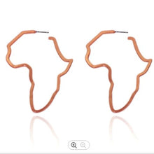 Load image into Gallery viewer, Africa Map hoop fashion earrings  rose gold