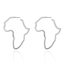 Load image into Gallery viewer, Africa Map fashion earrings silver