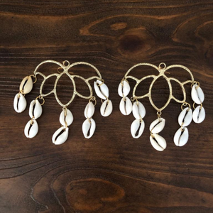 Cowrie Shell Butterfly earrings by Crowned by Jelani