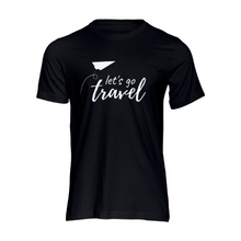 Load image into Gallery viewer, Let&#39;s Go Travel tshirt | Crowned by Jelani tee ladies and unisex sizes