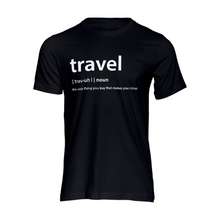 Load image into Gallery viewer, Travel definition tshirt | Crowned by Jelani tee ladies and unisex sizes