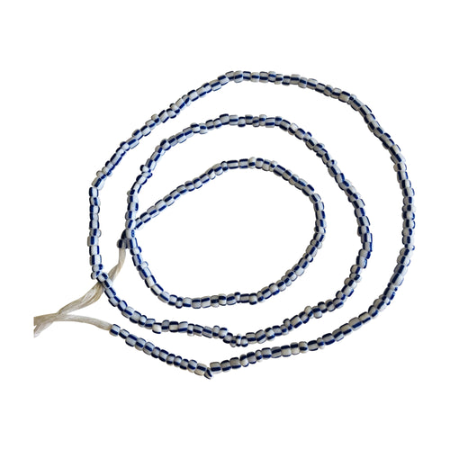White/Blue waist beads (med)